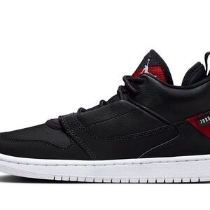 Jordan kids Black and Red High-Top Sneakers